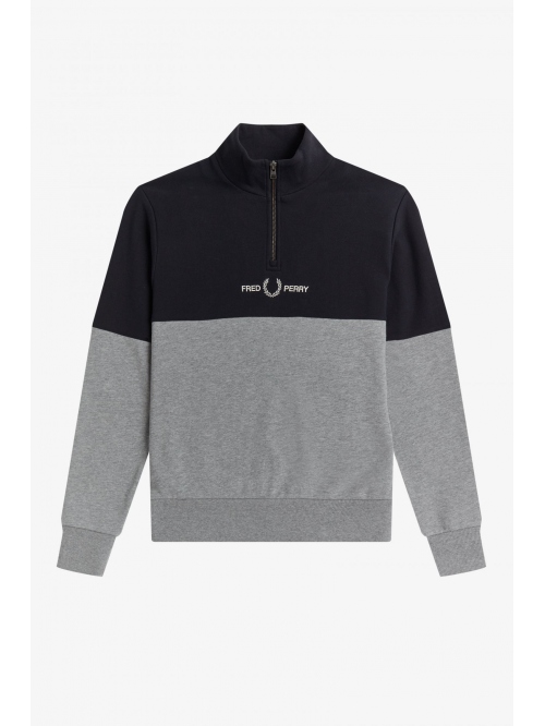 FRED PERRY COLOUR BLOCK HALF ZIP