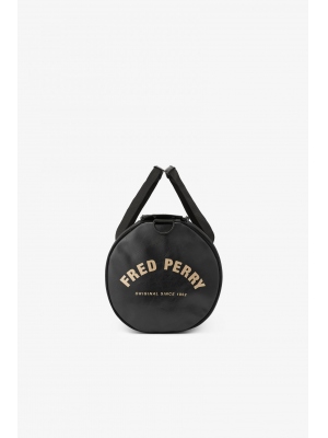 Fred perry classic barrel bag black best sale
