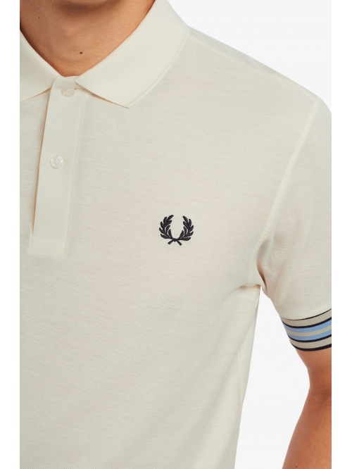 FRED PERRY STRIPED CUFF POLO SHIRT