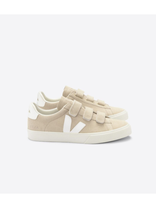 VEJA RECIFE SUEDE W`SHOE ALMOND/WHT