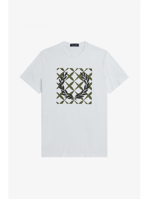 FRED PERRY CROSS STITCH PRINTED T SHIRT