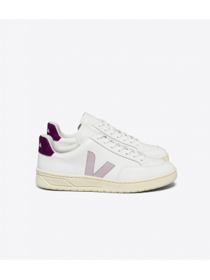 VEJA V 12 LEATHER W´SHOE WHITE/PARME/MAG
