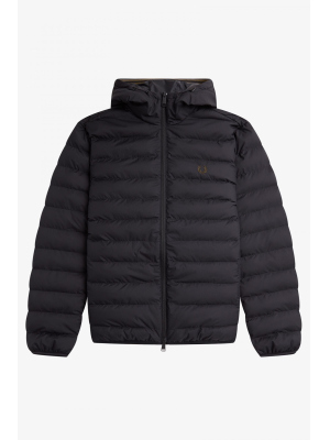 FRED PERRY INSULATED HOODED JACKET BLACK