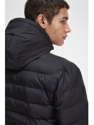 FRED PERRY INSULATED HOODED JACKET BLACK