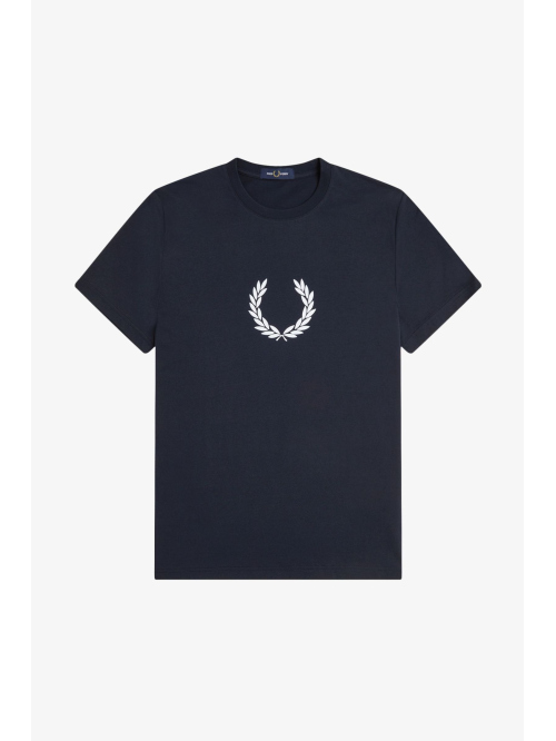 FRED PERRY FLOCKED LAUREL WREATH T SHIRT