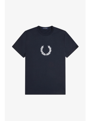 FRED PERRY FLOCKED LAUREL WREATH T SHIRT