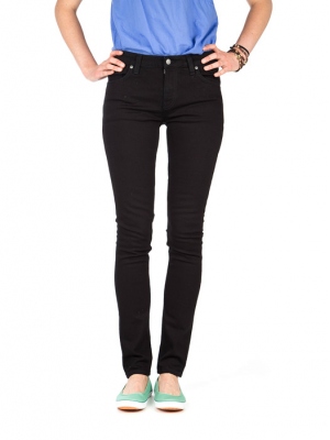 NUDIE SKINNY LIN W`JEANS BLACK BLACK